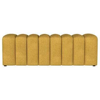 Summer Fabric Upholstered Tufted Accent Bench Mustard Yellow