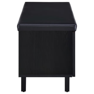 Brixton 2-door Padded Entryway Shoe Storage Bench Black