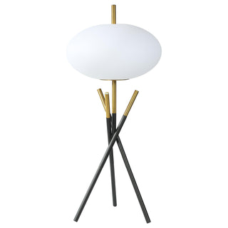 Layton White Orb Shade Tripod Table Lamp Black
