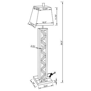Carmen 65-inch Empire Mirrored Acrylic Floor Lamp Silver