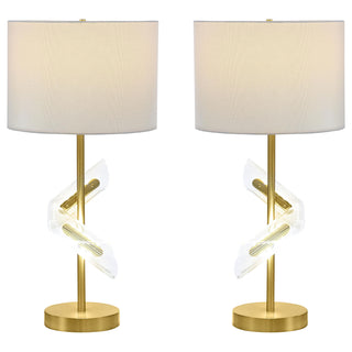 Kingsley 30-inch Drum Shade Table Lamp Gold (Set of 2)