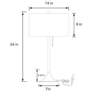 Elmira 24-inch Drum Shade Metal Table Lamp Gold