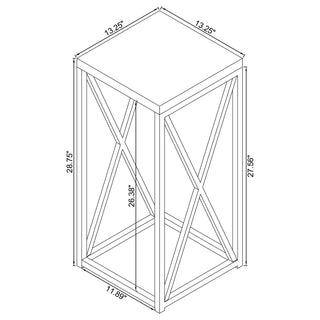 Edmund Square Accent Side Table White High Gloss and Chrome