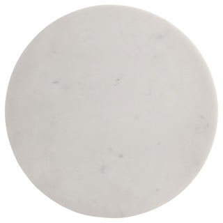 Colette Round Marble Top Side Table White and Dark Grey
