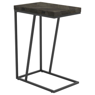Carly Expandable Engineered Wood C-Shaped Side Table Grey