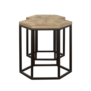 Adger 2-piece Hexagonal Nesting Tables Natural and Black