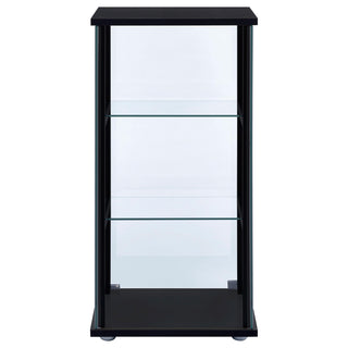 Cyclamen 3-shelf Clear Glass Curio Display Cabinet Black