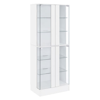 Cabra 4-door LED Curio Display Cabinet White High Gloss