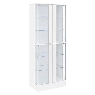 Cabra 4-door LED Curio Display Cabinet White High Gloss