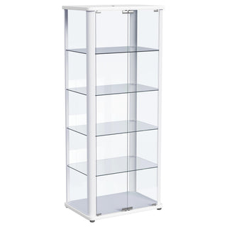 Aero 5-shelf Display Curio Cabinet with LED Lighting White