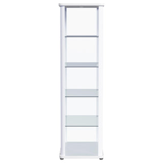 Aero 5-shelf Display Curio Cabinet with LED Lighting White