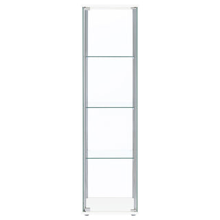 Bellatrix 4-shelf Clear Glass Curio Cabinet White