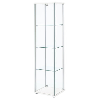 Bellatrix 4-shelf Clear Glass Curio Cabinet White