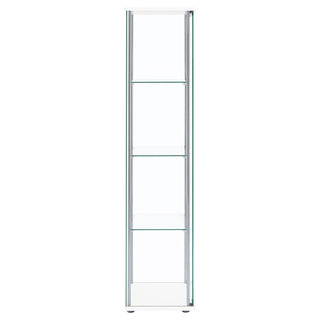 Bellatrix 4-shelf Clear Glass Curio Cabinet White