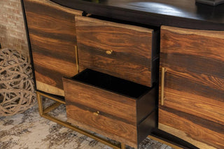 Zara 2-door 57-inch Wood Accent Storage Cabinet Black Walnut