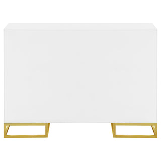Elsa 2-door Wood Storage Accent Cabinet White and Gold