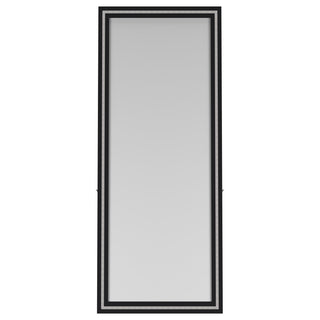 Windrose 28 x 67 Inch Tempered LED Standing Mirror Black