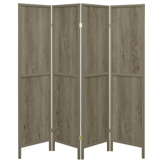 Deepika 4-Panel Room Divider Folding Screen Grey Driftwood