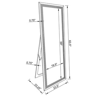 Giddish 24 x 64 Inch Full Length Standing Mirror Silver