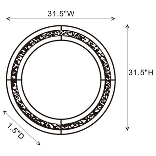 Lixue 32 x 32 Inch Round Wall Mirror LED Lighting Silver