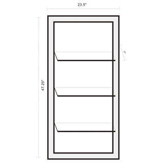 Oriel 24 x 47 Inch Rectangular 3-Shelf Wall Mirror Silver