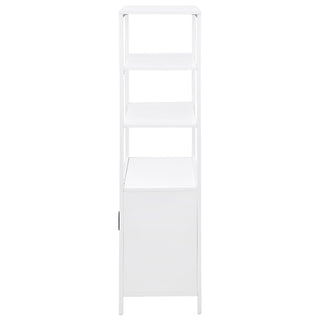 Amherst 3-shelf Radio Weave Cane Metal Accent Cabinet White