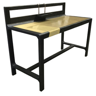 Purston 55-inch Writing Desk with Storage Black and Brass