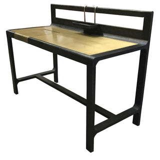 Purston 55-inch Writing Desk with Storage Black and Brass