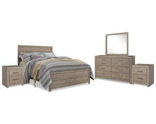Culverbach Queen Bed with Mirrored Dresser and 2 Nightstand