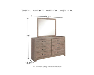 Culverbach Queen Bed with Mirrored Dresser and 2 Nightstand