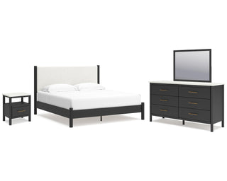 Cadmori King Panel Bed, Dresser, Mirror and Nightstand