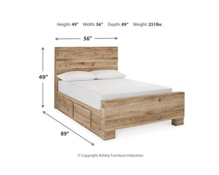 Hyanna Full Panel Bed with 2 Side Storage, Dresser and Mirror