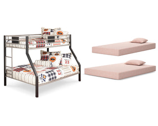 Dinsmore Twin over Full Bunk Bed with Mattresses