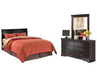 Huey Vineyard Queen Sleigh Headboard, Dresser and Mirror