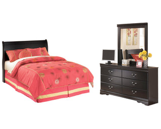 Huey Vineyard Full Sleigh Headboard, Dresser and Mirror