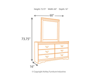 Huey Vineyard Full Sleigh Headboard, Dresser and Mirror