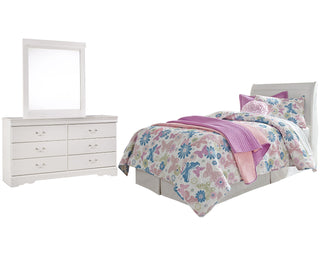 Anarasia Twin Sleigh Headboard, Dresser and Mirror