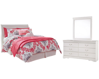 Anarasia Full Sleigh Headboard, Dresser and Mirror