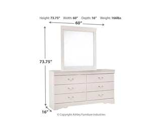 Anarasia Full Sleigh Headboard, Dresser and Mirror