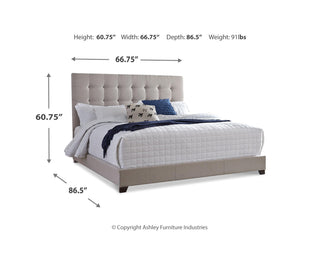 Dolante Queen Upholstered Bed, Dresser, Mirror and Nightstand