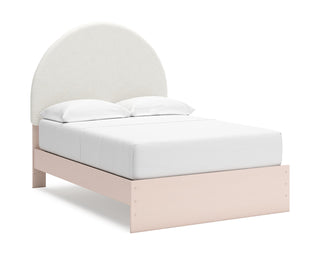 Wistenpine Full Upholstered Panel Bed, Dresser and Mirror