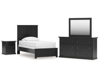 Maribel Twin Panel Bed, Dresser, Mirror and Nightstand