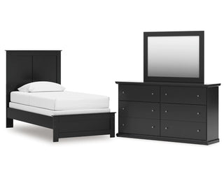 Maribel Twin Panel Bed, Dresser and Mirror