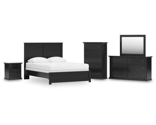 Maribel Queen Panel Bed, Dresser, Mirror, Chest and Nightstand