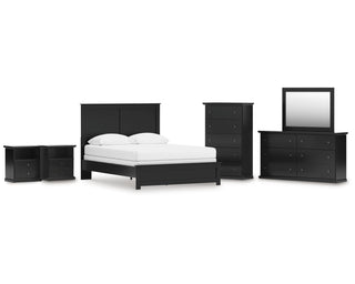 Maribel Queen Panel Bed, Dresser, Mirror, Chest and 2 Nightstands