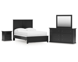 Maribel Full Panel Bed, Dresser, Mirror and Nightstand