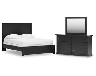 Maribel Queen Panel Bed with Dresser and Mirror