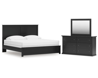 Maribel King Panel Bed with Dresser and Mirror