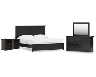 Maribel King Panel Bed, Dresser, Mirror and 2 Nightstands
