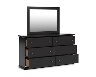 Maribel Queen Panel Bed with Dresser, Mirror and Nightstand